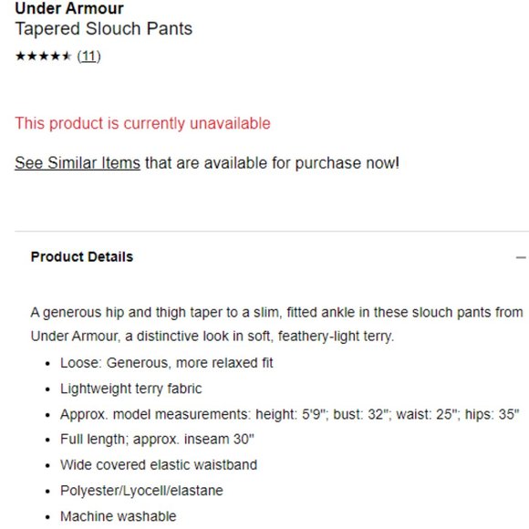 Under Armour Modal Tapered Slouch Pants Style# 1318415 - Gray, Size XS - Picture 11 of 16